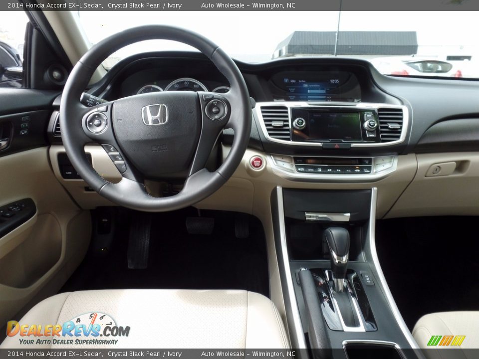 2014 Honda Accord EX-L Sedan Crystal Black Pearl / Ivory Photo #15