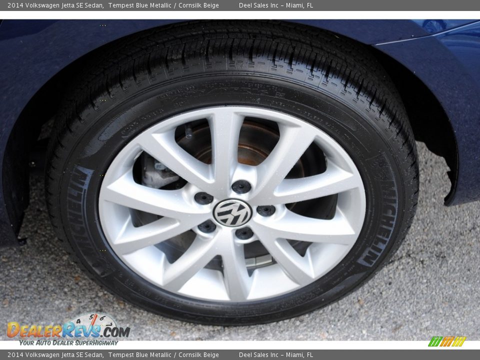 2014 Volkswagen Jetta SE Sedan Tempest Blue Metallic / Cornsilk Beige Photo #11