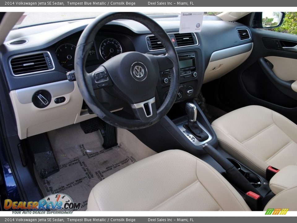 2014 Volkswagen Jetta SE Sedan Tempest Blue Metallic / Cornsilk Beige Photo #15