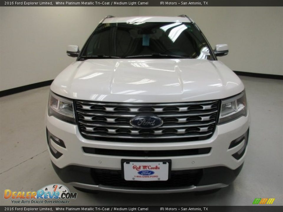 2016 Ford Explorer Limited White Platinum Metallic Tri-Coat / Medium Light Camel Photo #3