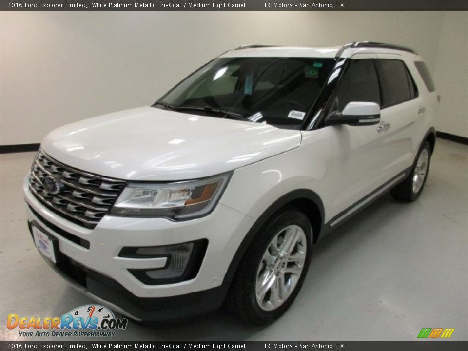 2016 Ford Explorer Limited White Platinum Metallic Tri-Coat / Medium Light Camel Photo #4