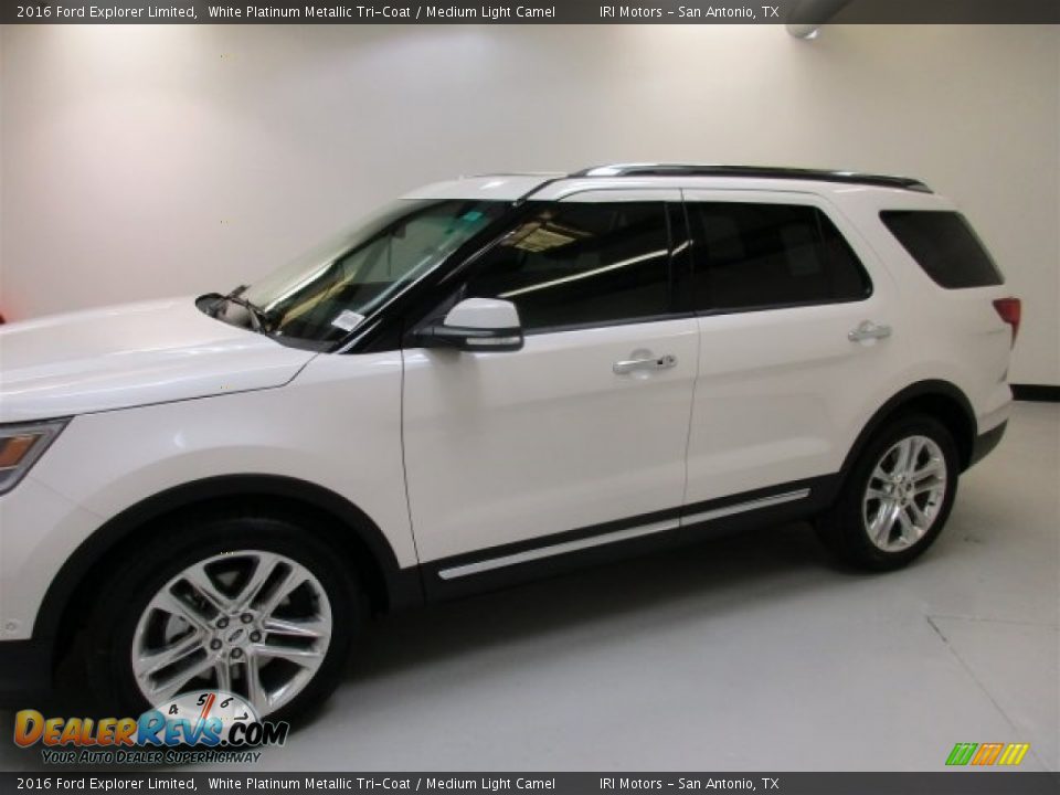 2016 Ford Explorer Limited White Platinum Metallic Tri-Coat / Medium Light Camel Photo #5