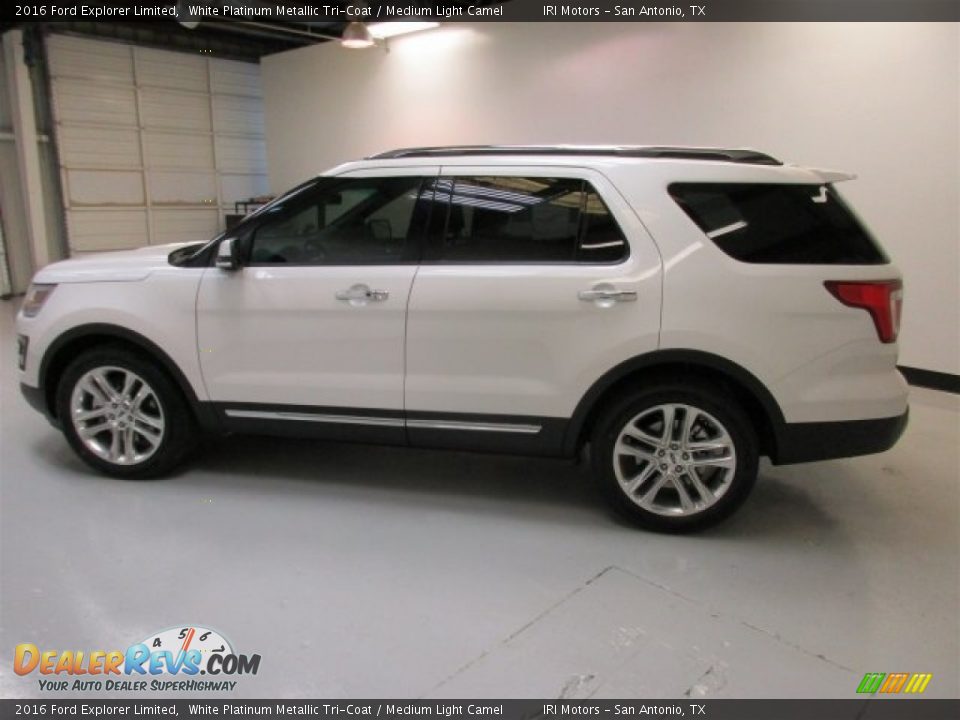 2016 Ford Explorer Limited White Platinum Metallic Tri-Coat / Medium Light Camel Photo #6