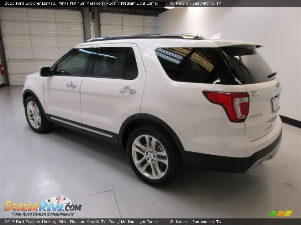 2016 Ford Explorer Limited White Platinum Metallic Tri-Coat / Medium Light Camel Photo #7