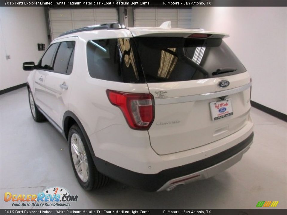 2016 Ford Explorer Limited White Platinum Metallic Tri-Coat / Medium Light Camel Photo #8