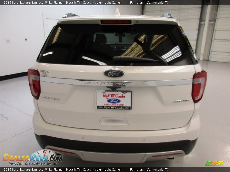 2016 Ford Explorer Limited White Platinum Metallic Tri-Coat / Medium Light Camel Photo #9