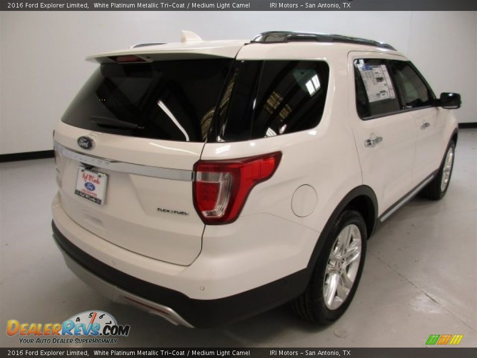 2016 Ford Explorer Limited White Platinum Metallic Tri-Coat / Medium Light Camel Photo #10