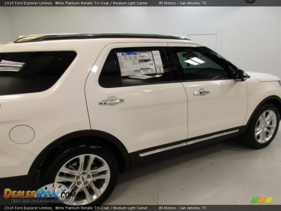 2016 Ford Explorer Limited White Platinum Metallic Tri-Coat / Medium Light Camel Photo #11