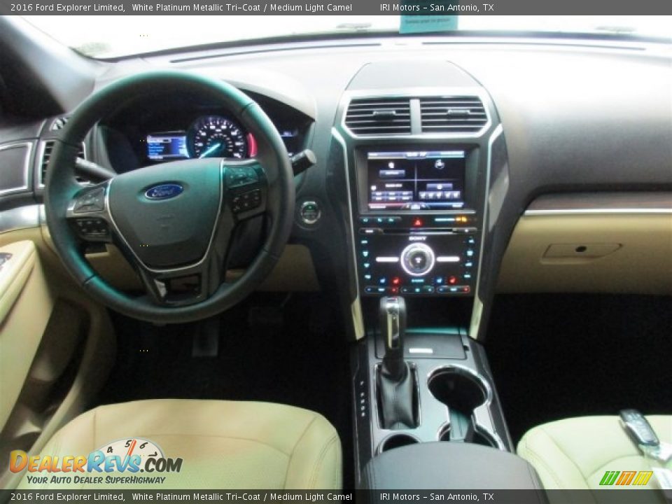2016 Ford Explorer Limited White Platinum Metallic Tri-Coat / Medium Light Camel Photo #14