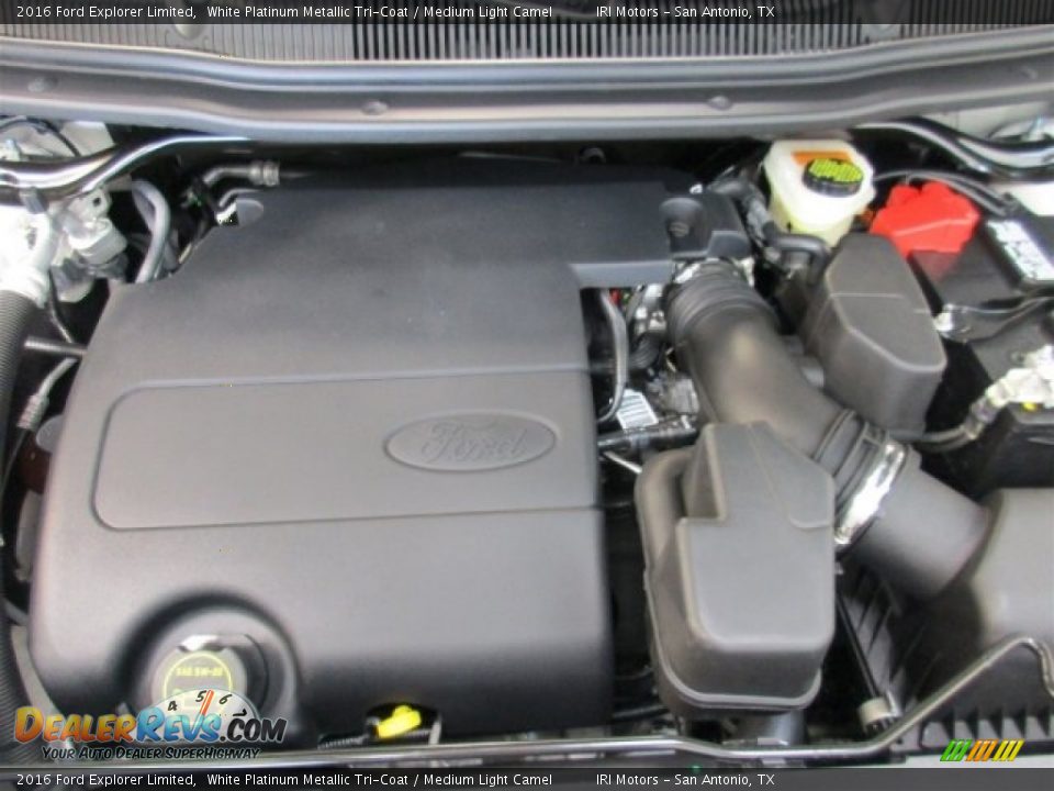 2016 Ford Explorer Limited White Platinum Metallic Tri-Coat / Medium Light Camel Photo #26