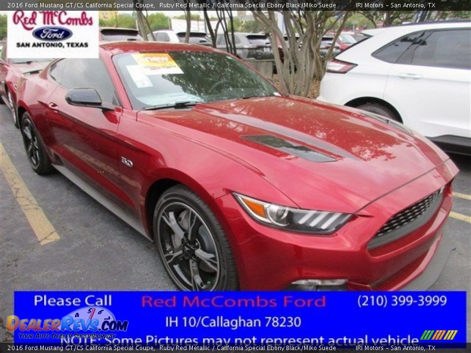 2016 Ford Mustang GT/CS California Special Coupe Ruby Red Metallic / California Special Ebony Black/Miko Suede Photo #1
