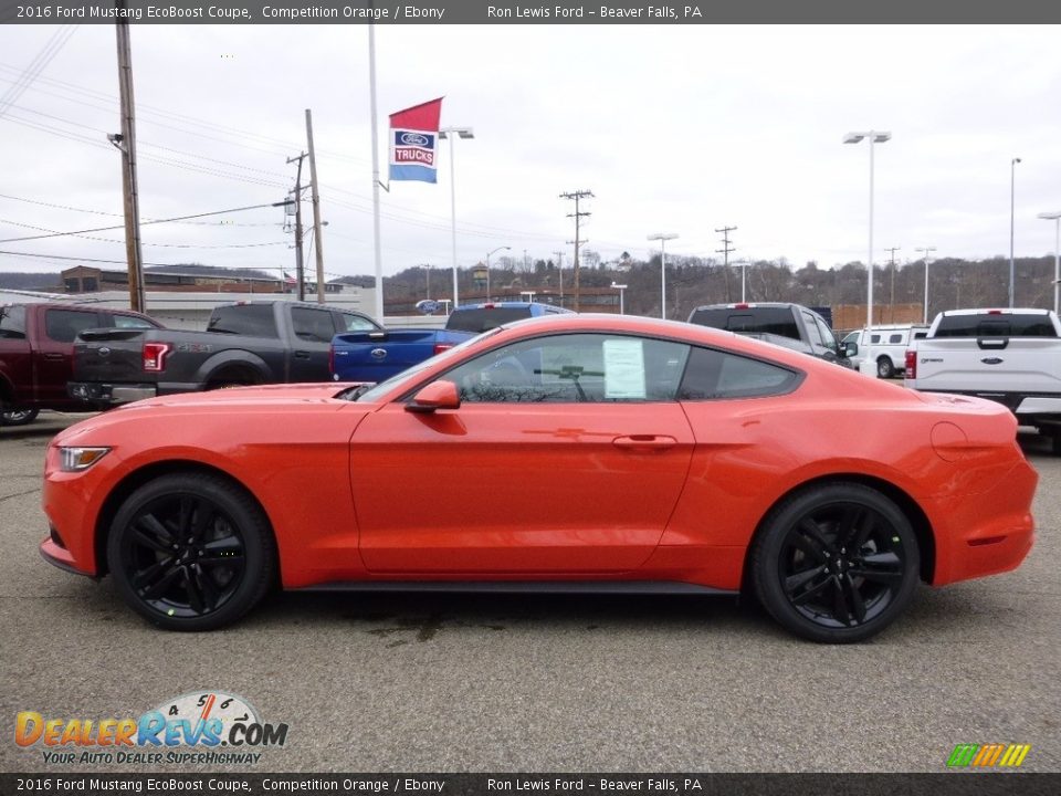 2016 Ford Mustang EcoBoost Coupe Competition Orange / Ebony Photo #5