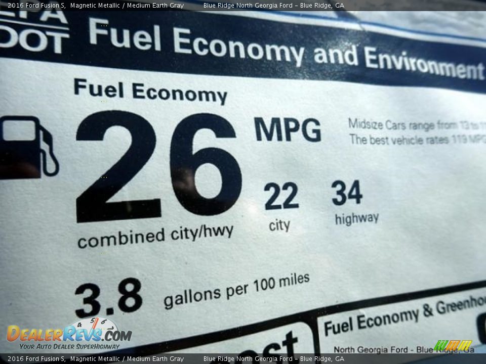 2016 Ford Fusion S Magnetic Metallic / Medium Earth Gray Photo #27