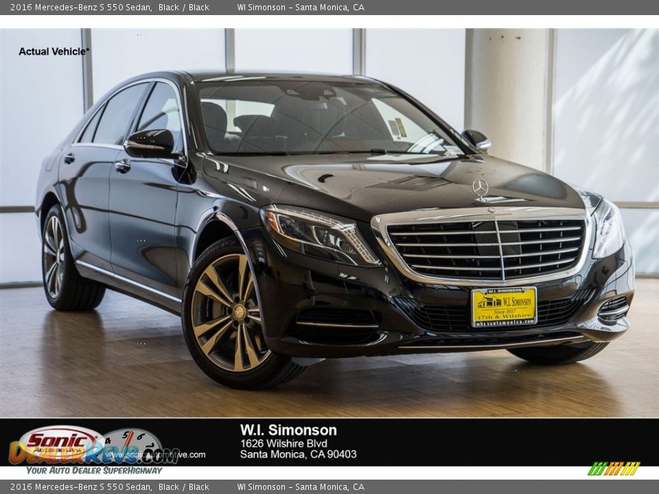 2016 Mercedes-Benz S 550 Sedan Black / Black Photo #1
