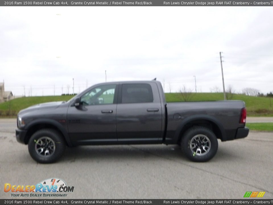 2016 Ram 1500 Rebel Crew Cab 4x4 Granite Crystal Metallic / Rebel Theme Red/Black Photo #3