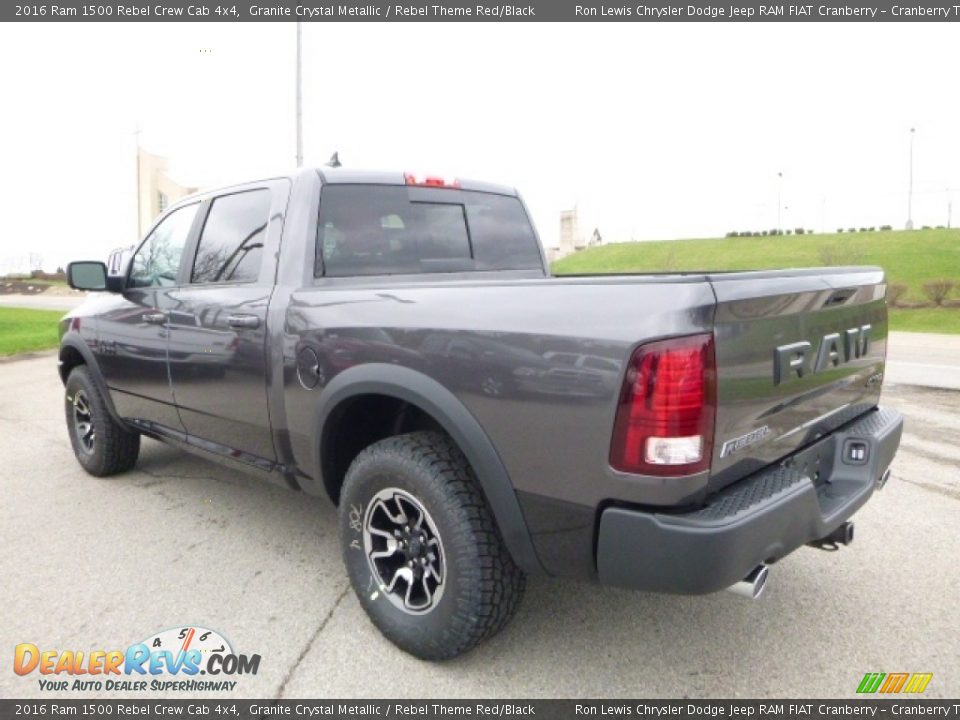 2016 Ram 1500 Rebel Crew Cab 4x4 Granite Crystal Metallic / Rebel Theme Red/Black Photo #6