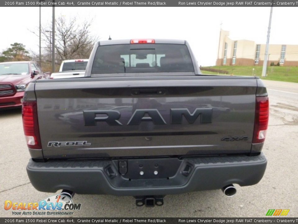 2016 Ram 1500 Rebel Crew Cab 4x4 Granite Crystal Metallic / Rebel Theme Red/Black Photo #7