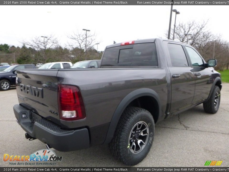 2016 Ram 1500 Rebel Crew Cab 4x4 Granite Crystal Metallic / Rebel Theme Red/Black Photo #8