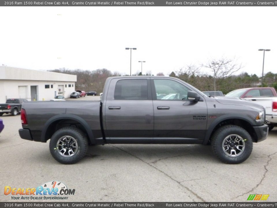 2016 Ram 1500 Rebel Crew Cab 4x4 Granite Crystal Metallic / Rebel Theme Red/Black Photo #9