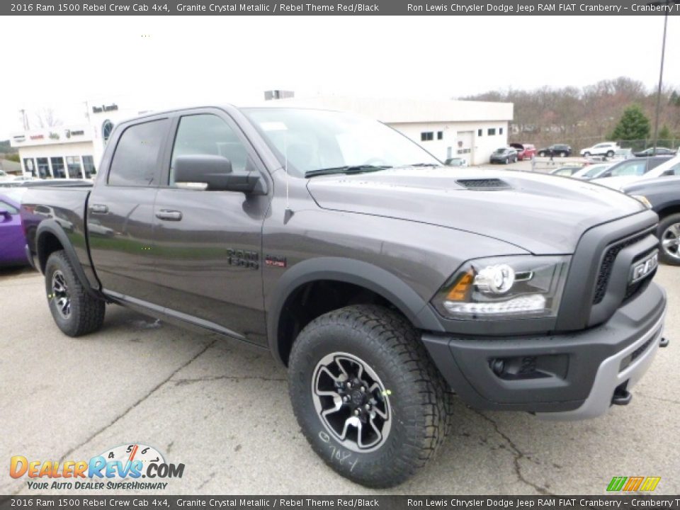 2016 Ram 1500 Rebel Crew Cab 4x4 Granite Crystal Metallic / Rebel Theme Red/Black Photo #12