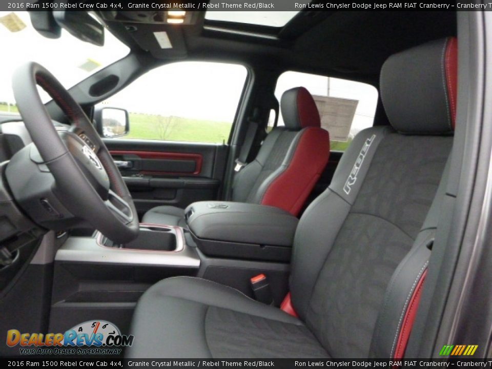 2016 Ram 1500 Rebel Crew Cab 4x4 Granite Crystal Metallic / Rebel Theme Red/Black Photo #14