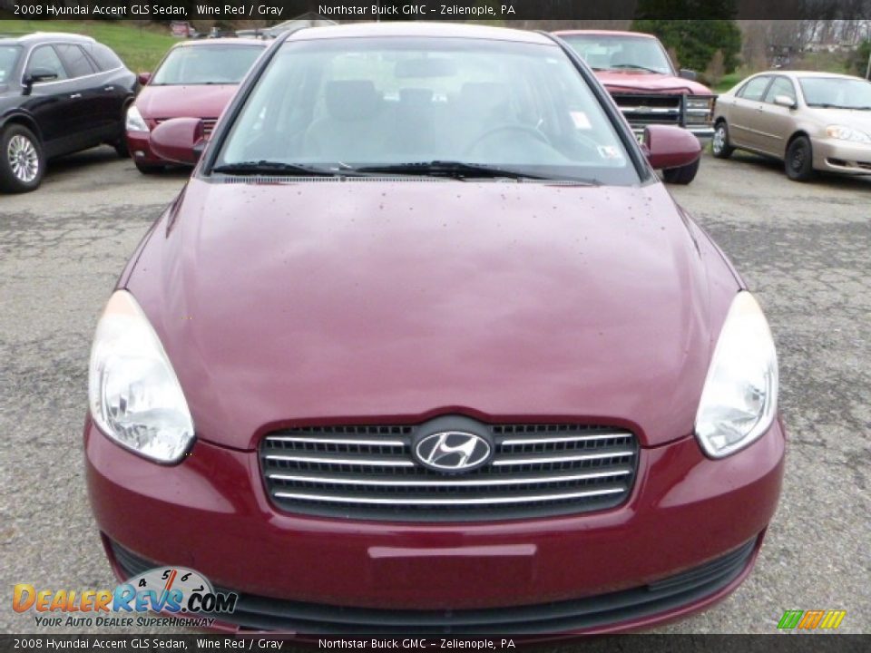 2008 Hyundai Accent GLS Sedan Wine Red / Gray Photo #8