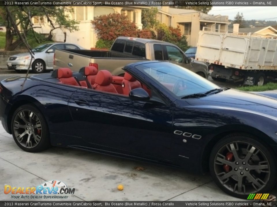 2013 Maserati GranTurismo Convertible GranCabrio Sport Blu Oceano (Blue Metallic) / Rosso Corallo Photo #4