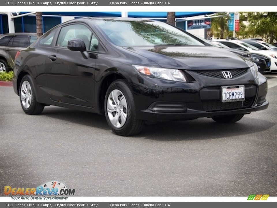 2013 Honda Civic LX Coupe Crystal Black Pearl / Gray Photo #1