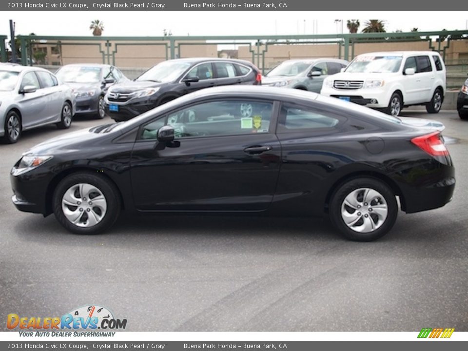 2013 Honda Civic LX Coupe Crystal Black Pearl / Gray Photo #9