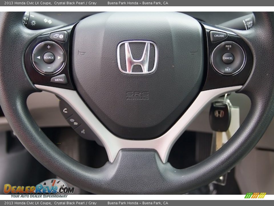 2013 Honda Civic LX Coupe Crystal Black Pearl / Gray Photo #13