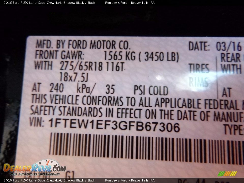 2016 Ford F150 Lariat SuperCrew 4x4 Shadow Black / Black Photo #14