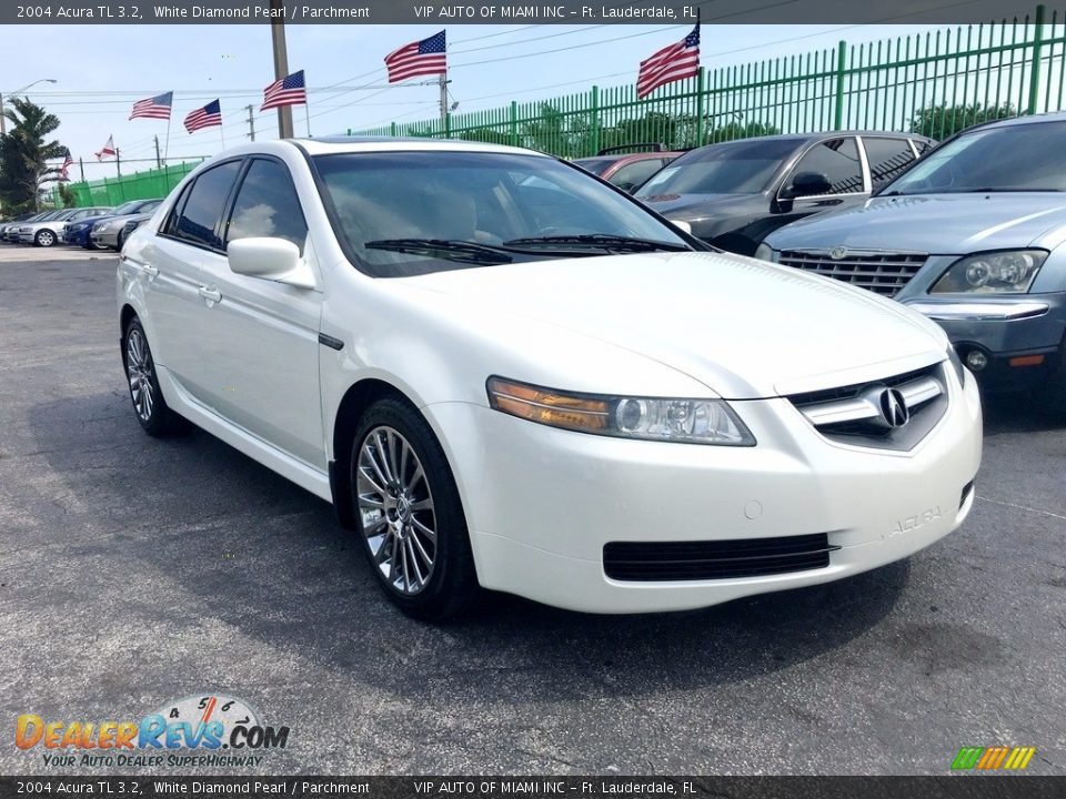 2004 Acura TL 3.2 White Diamond Pearl / Parchment Photo #4