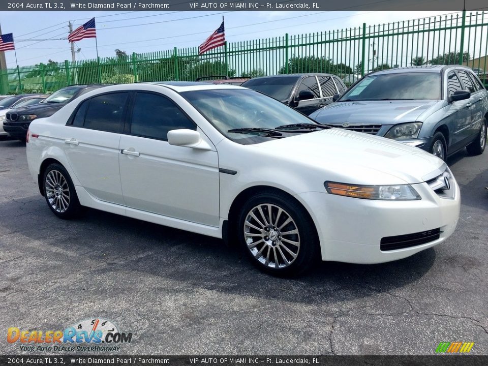 2004 Acura TL 3.2 White Diamond Pearl / Parchment Photo #5