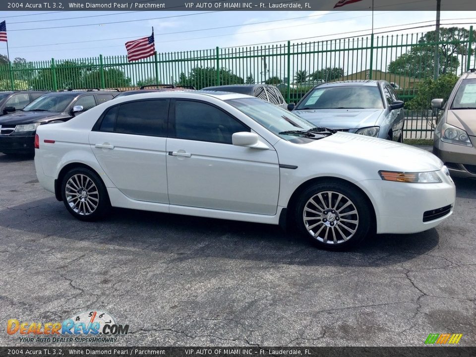 2004 Acura TL 3.2 White Diamond Pearl / Parchment Photo #6