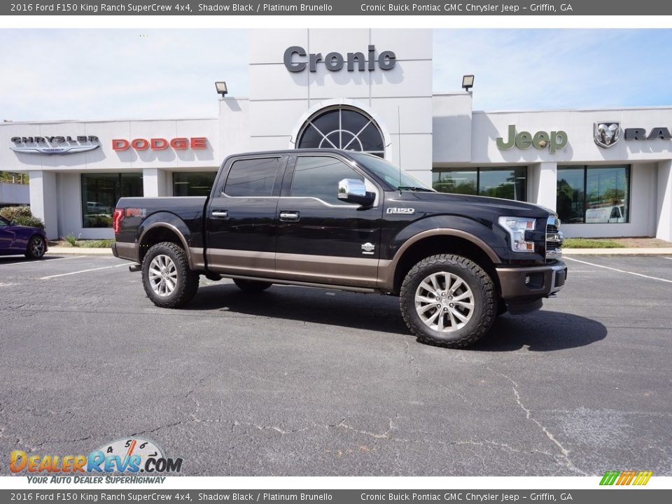 2016 Ford F150 King Ranch SuperCrew 4x4 Shadow Black / Platinum Brunello Photo #1