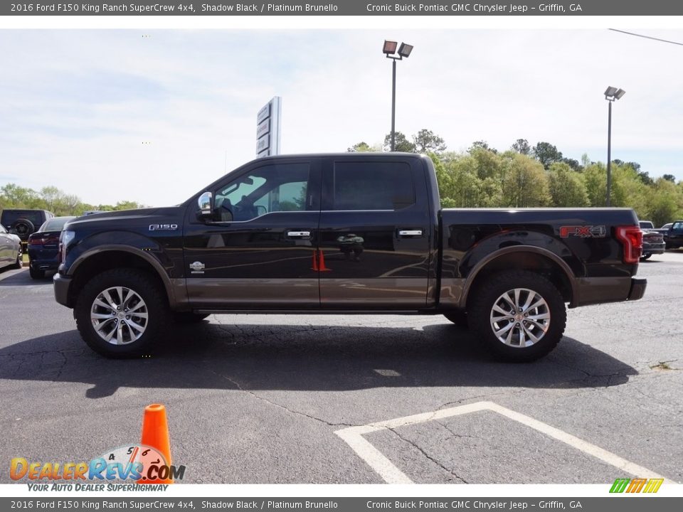 2016 Ford F150 King Ranch SuperCrew 4x4 Shadow Black / Platinum Brunello Photo #4