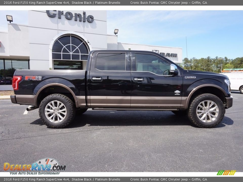 2016 Ford F150 King Ranch SuperCrew 4x4 Shadow Black / Platinum Brunello Photo #8