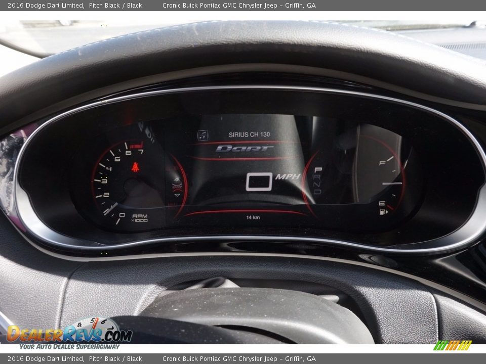 2016 Dodge Dart Limited Pitch Black / Black Photo #14