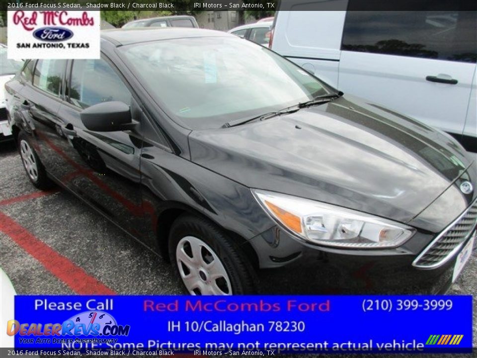 2016 Ford Focus S Sedan Shadow Black / Charcoal Black Photo #1