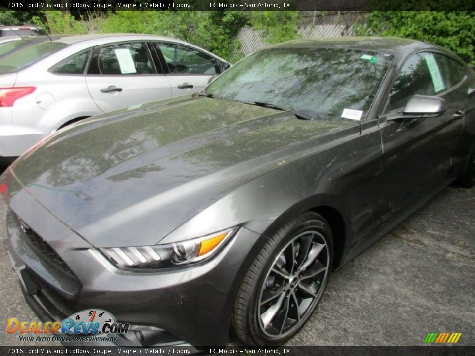 2016 Ford Mustang EcoBoost Coupe Magnetic Metallic / Ebony Photo #2