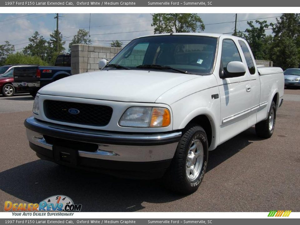 1997 Ford F150 Lariat Extended Cab Oxford White / Medium Graphite Photo #11
