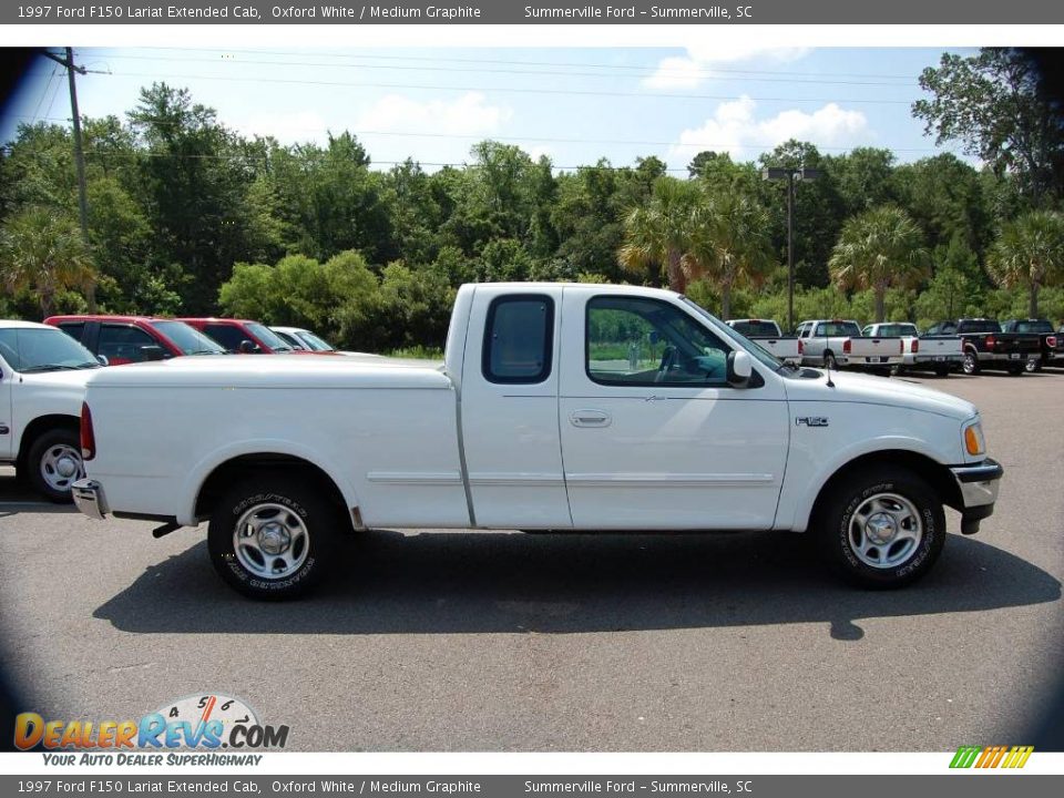 1997 Ford F150 Lariat Extended Cab Oxford White / Medium Graphite Photo #13