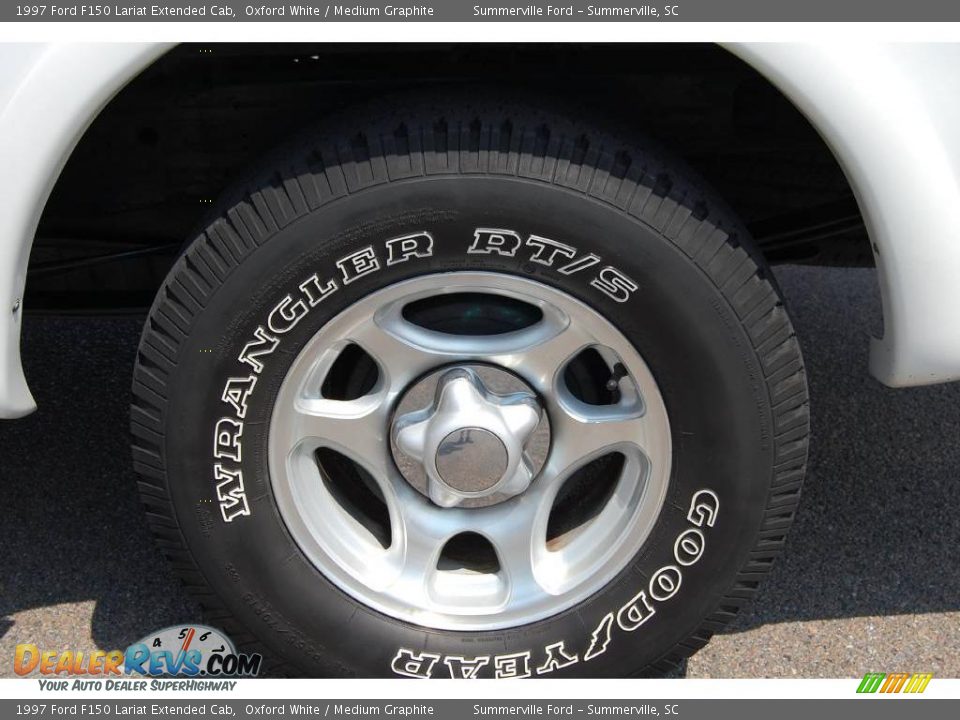 1997 Ford F150 Lariat Extended Cab Oxford White / Medium Graphite Photo #17