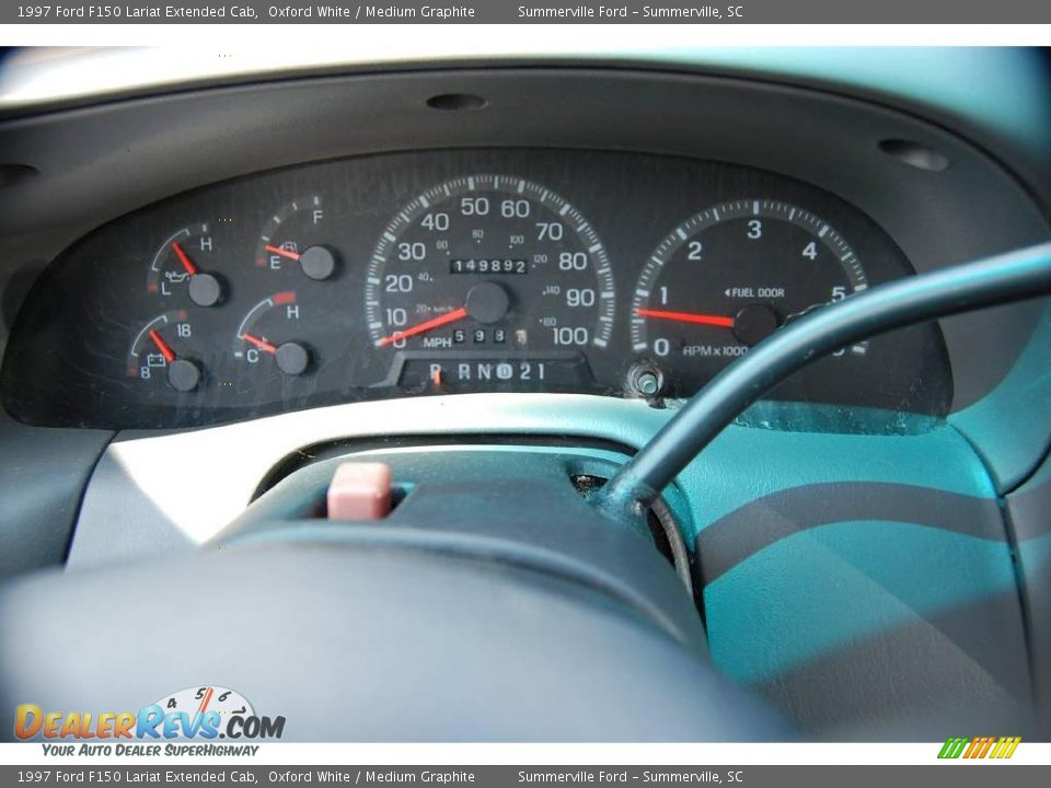 1997 Ford F150 Lariat Extended Cab Oxford White / Medium Graphite Photo #21