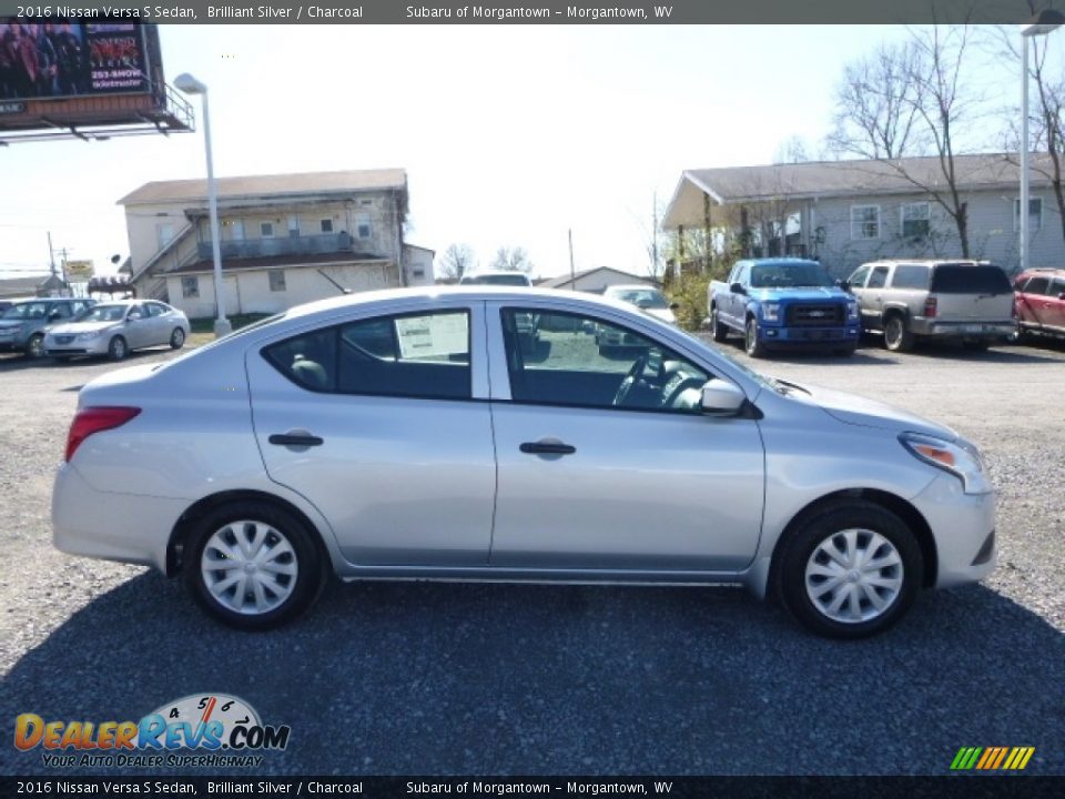 2016 Nissan Versa S Sedan Brilliant Silver / Charcoal Photo #8