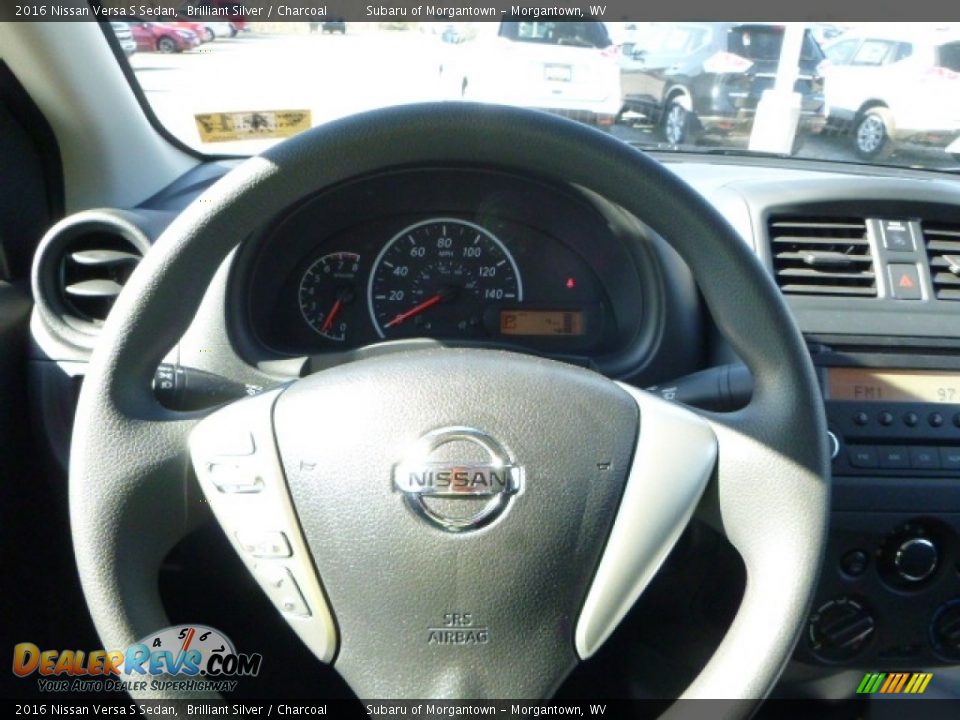 2016 Nissan Versa S Sedan Brilliant Silver / Charcoal Photo #17