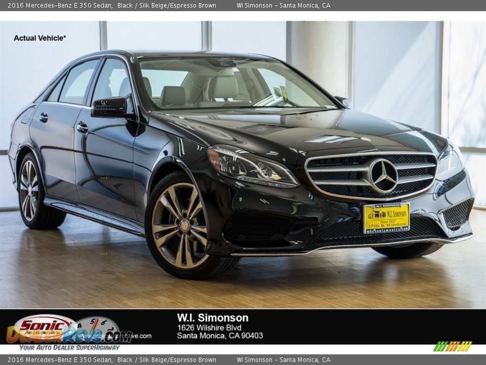 2016 Mercedes-Benz E 350 Sedan Black / Silk Beige/Espresso Brown Photo #1