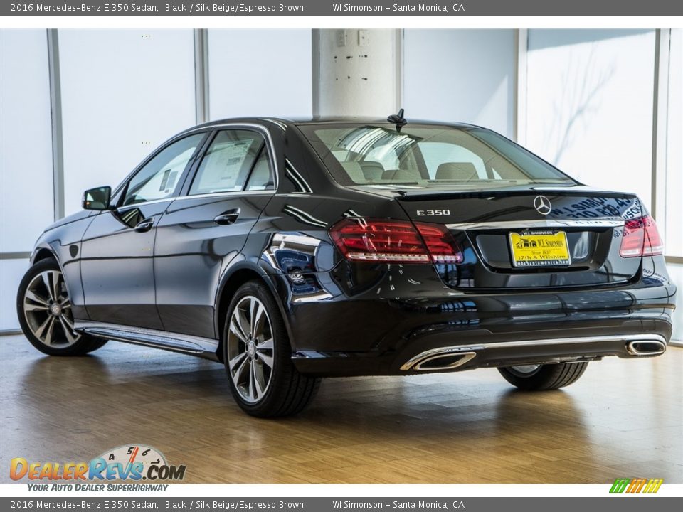 2016 Mercedes-Benz E 350 Sedan Black / Silk Beige/Espresso Brown Photo #3