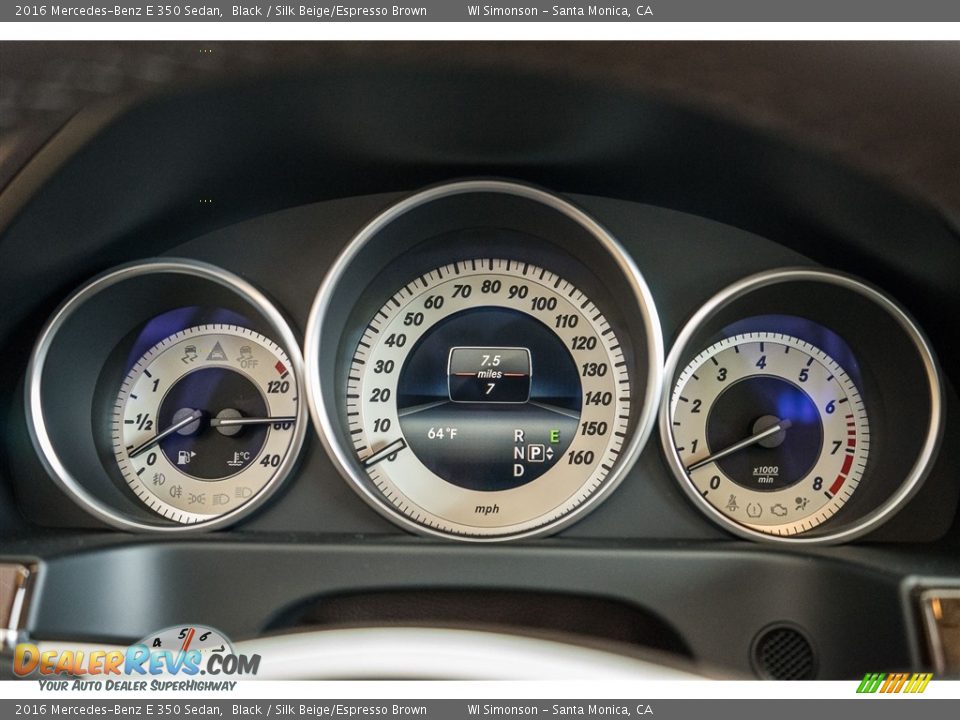 2016 Mercedes-Benz E 350 Sedan Black / Silk Beige/Espresso Brown Photo #7