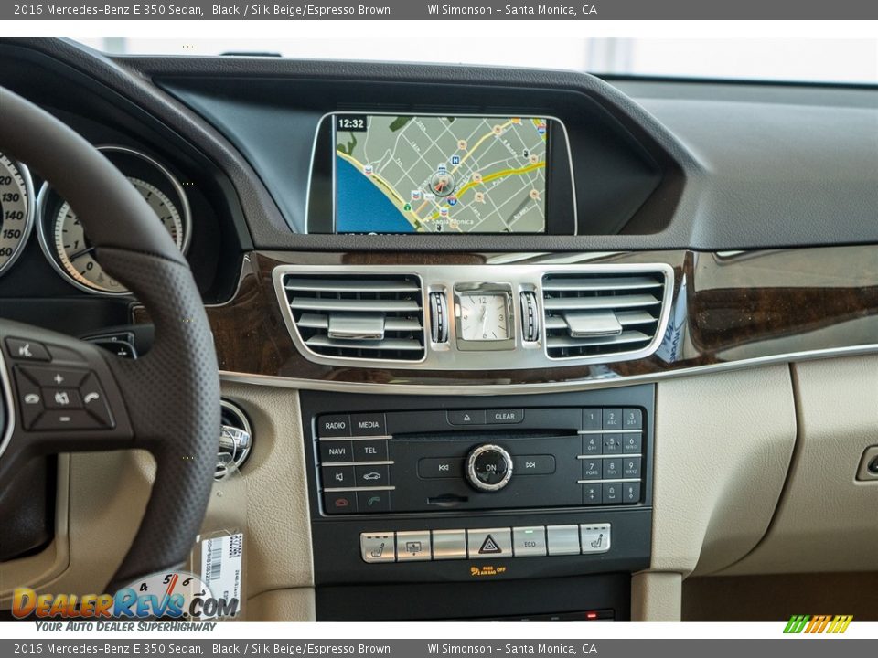 2016 Mercedes-Benz E 350 Sedan Black / Silk Beige/Espresso Brown Photo #8